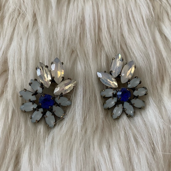 J. Crew blue statement earrings - Picture 1 of 2